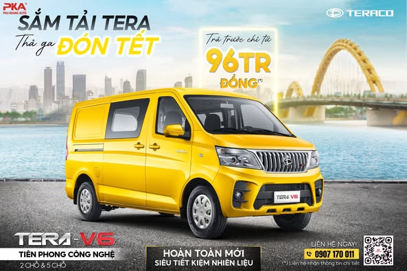 TẢI VAN TERA-V6 - TRẢ TRƯỚC CHỈ TỪ 96 TRIỆU ĐỒNG SỞ HỮU MẪU TẢI VAN ĐƯỢC TÌM KIẾM NHIỀU NHẤT NĂM 2024